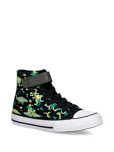Converse Kids' Dinosaur-print High-top Sneakers In Black