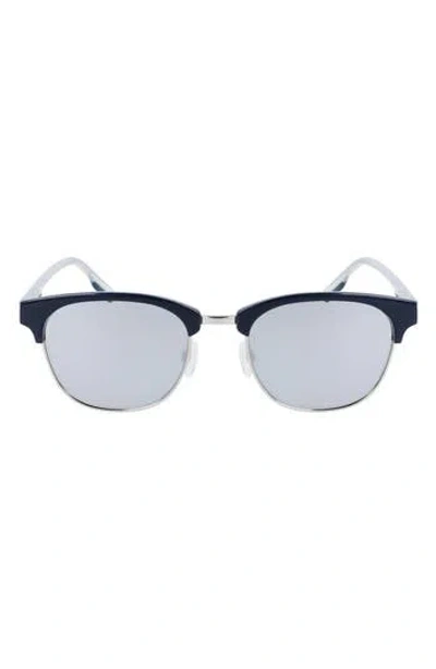 Converse Disrupt 52mm Round Sunglasses In Obsidian/silver/silver