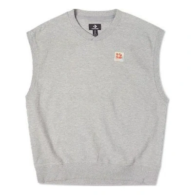 Converse Double Twill Knit Vest 'grey' In Gray