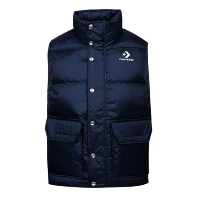 Converse Down Puffer Vest 'navy' In Blue
