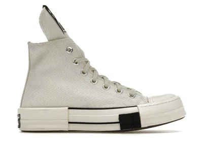 Pre-owned Converse Drkstar Chuck Taylor All Star 70 Hi Rick Owens Drkshdw White Sneakers In Lily White/egret/black