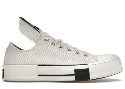 Pre-owned Converse Drkstr Chuck Taylor All Star 70 Ox Rick Owens Drkshdw White Sneakers In Lily White/egret/black