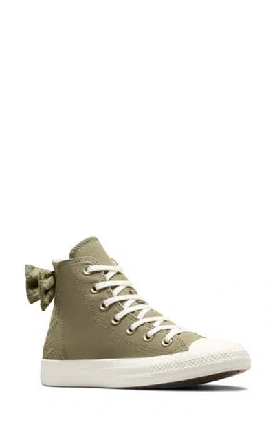 Converse Embroidered High Top Twill Sneaker In Green