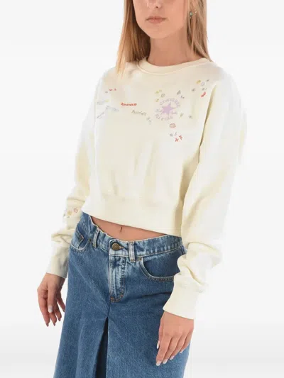 Converse Embroidered Logo-print Sweatshirt In Neutrals