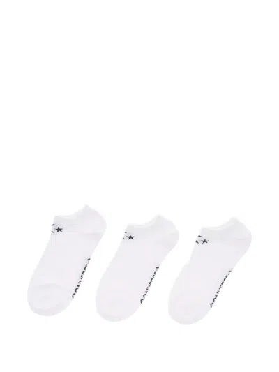 Converse Embroidered-logo Socks (set Of Three) In White