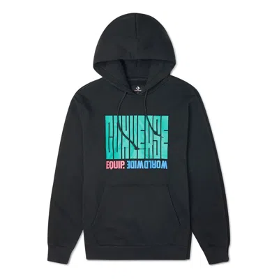 Converse Equip Worldwide Graphic Hoodie 'black' In Blue