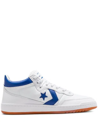 Converse White & Blue Cons Fastbreak Pro Mid Top Sneakers In White/blue/white