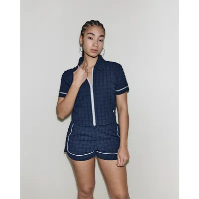 Converse Festival Zip Polo In Blue