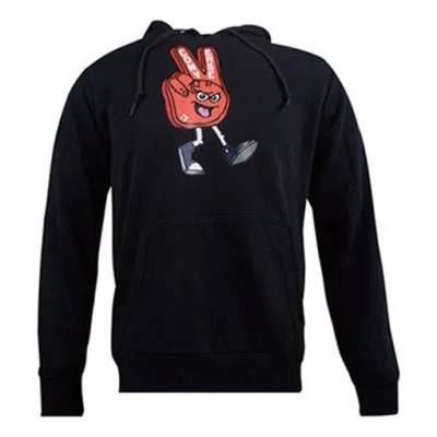Converse Finger Letter Print Hooded Drawstring Sweatshirt Men's Black