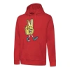 Converse Finger Letter Print Hooded Drawstring Sweatshirt Red