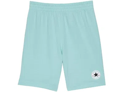 Converse Fit Chuck Patch Shorts (toddler/little Kids) Boy's Shorts Light Dew : 5 Little Kid, Cotton/polyester In Blue