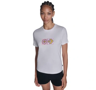 Converse Flower Grid T-shirt In White