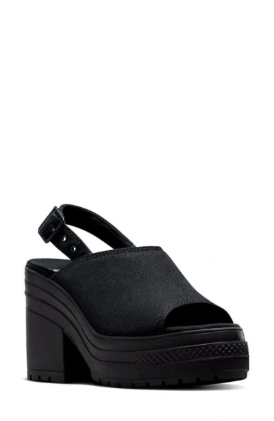 Converse Gender Inclusive Chuck 70 De Luxe Heel Slingback Sandal In Black/white/black