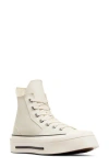 Converse Chuck 70 De Luxe Squared High Top Sneaker In Ivory, Women's At Urban Outfitters In Egret/black/egret