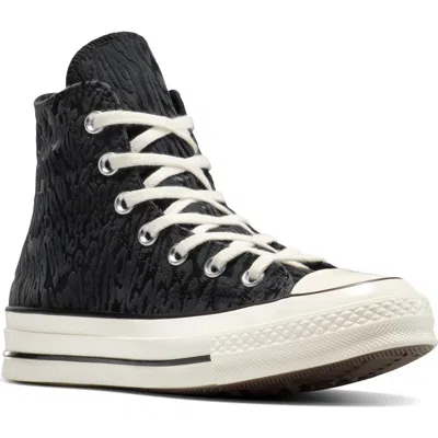 Converse Gender Inclusive Chuck 70 Leopard Flocked Satin Low Top Sneaker In Black