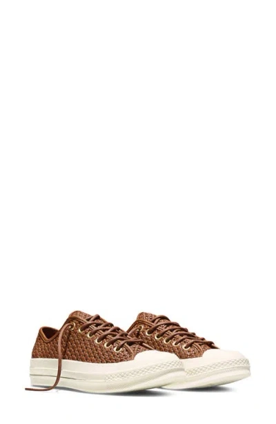 Converse Gender Inclusive Chuck 70 Woven Leather Sneaker In Brown