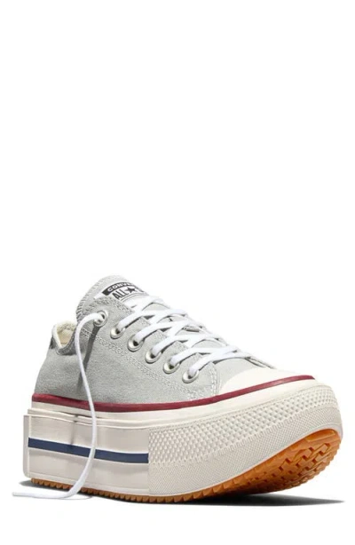 Converse Gender Inclusive Chuck Taylor All Star Lift Double Stack Low Top Platform Sneaker In Gray