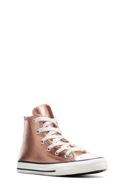 Converse Gender Inclusive Chuck Taylor All Star Metallic Canvas High Top Sneaker In Gold/egret/black