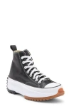 Converse Black Run Star Hike High Top Sneakers In Black/white/gum