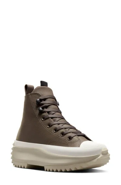 Converse Gender Inclusive Chuck Taylor® All Star® Run Star Hike High Top Platform Sneaker In Truffle/black/egret