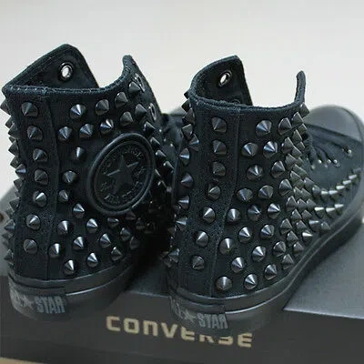 Pre-owned Converse Genuine  All-star With Studs Sneakers Sheos Monochrome-black