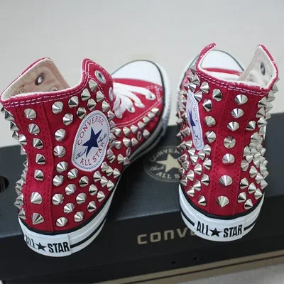 Pre-owned Converse Genuine  All-star With Studs Sneakers Sheos Red