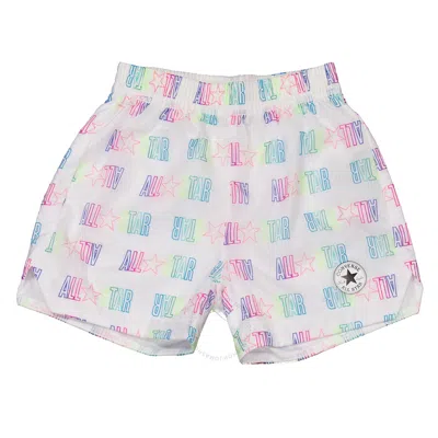 Converse Kids'  Girls All Star Logo Printed Shorts In White