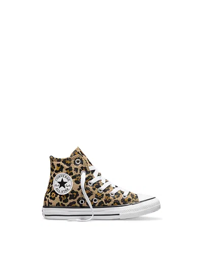 Converse Girls' Chuck Taylor All Star High Top Leopard Sneakers - Little Kid, Big Kid In Animal Print