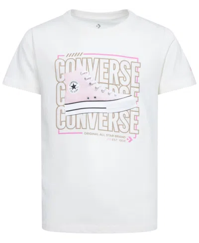 Converse Kids' Girls Chuck Taylor Short Sleeve Graphic Tee In Egret