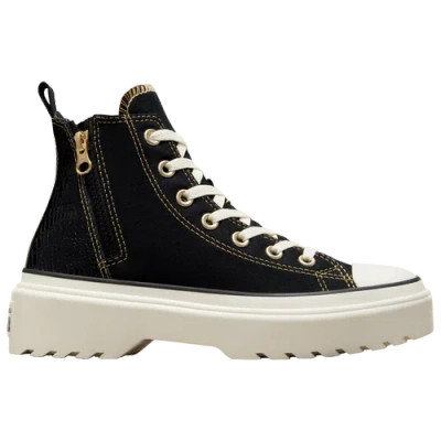 Converse Kids' Girls  Lugged Lift Hi In Black/egret/gold