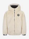 Converse Girls Faux Fur Jacket In Ivory
