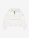 Converse Girls Half Zip Boxy Utility Hoodie In White