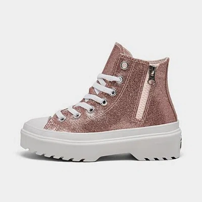 Converse Girls' Little Kids' Chuck Taylor All Star Glitter Lugged Casual Shoes In Blush Hush/white/blush Hush