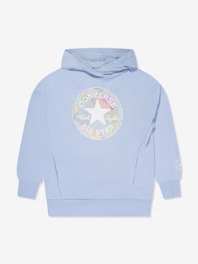 Converse Kids'  Girls Oversized Chuck Patch Hoodie In Blue