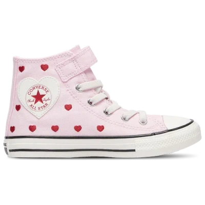 Converse Kids' Girls  Chuck Taylor All Star 1v Hi Hearts In Milk/new Found Bloom/vintage White