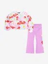 Converse Girls Printed Sweatshirt And Leggings Set In Multicoloured