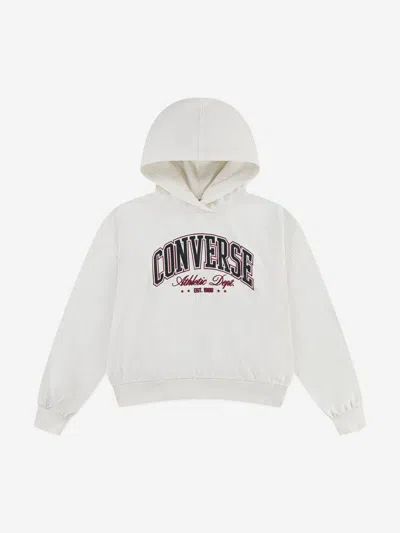 Converse Kids'  Girls Relaxed Graphic Hoodie In Neutral