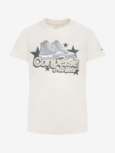Converse Kids'  Girls Retro Trainer Gfx T-shirt In Ivory