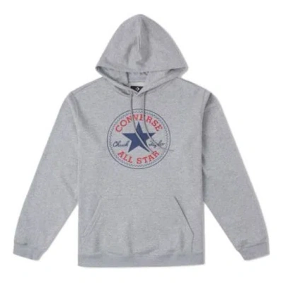 Converse Go-to All Star Patch Standard-fit Fleece Pullover Hoodie 'grey' In Gray