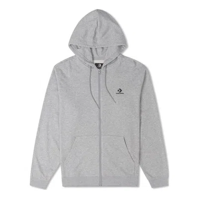 Converse Go-to Chuck Patch Classic Fit Full Zip Jacket 'grey' In Gray