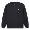 Converse Go-to Embroidered Star Chevron Brushed Back Fleece Crew Sweatshirt 'black'