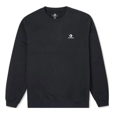 Converse Go-to Embroidered Star Chevron Brushed Back Fleece Crew Sweatshirt 'black'