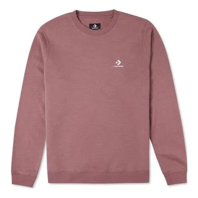 Converse Go-to Embroidered Star Chevron Brushed Back Fleece Crew Sweatshirt 'maroon' In Purple