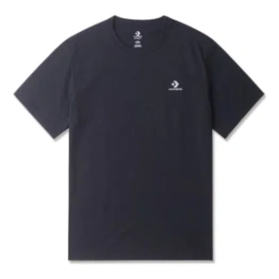 Converse Go-to Embroidered Star Chevron Standard-fit T-shirt 'black' In Blue