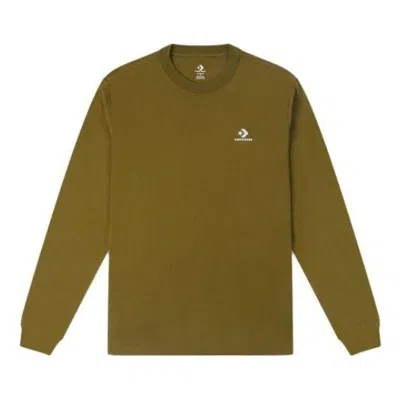 Converse Go-to Embroidered Star Chevron Standard-fit T-shirt 'olive' In Green