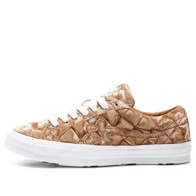 Converse Golf Le Fleur X One Star 'quilted Velvet Brown' In Gold