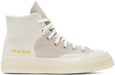 Converse Gray & Beige Chuck 70 Marquis Mixed Materials High Top Sneakers In Beach Stone/egret/eg