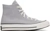 Converse Logo Affixed With High Upper Board Shoes In Grey Area/egret/blac