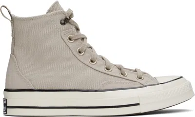 Converse Gray Chuck 70 Jungle Cloth Overlay Sneakers In Papyrus/papyrus/egre