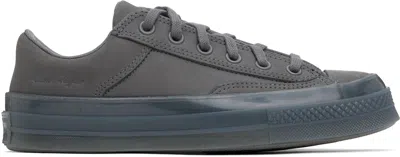 Converse Gray Chuck 70 Marquis Nubuck & Suede Low Top Sneakers In Sharkskin/sharkskin/